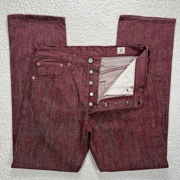 Levi’s 501 Jeans Men’s 32x32 (Actual 32x30.5) Burgundy Cone White Oak Denim USA